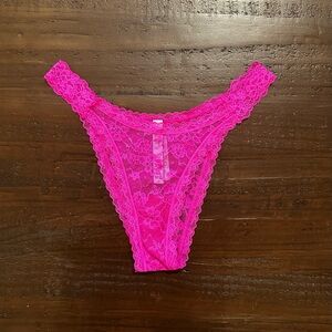 Victoria's Secret Neon Pink Brazilian Lace Panties
